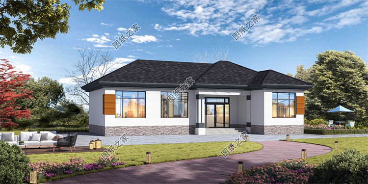 現(xiàn)代風(fēng)一層別墅效果圖設(shè)計案例