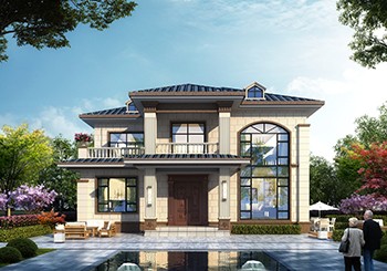 復式挑空二層別墅設計圖，占地175平米，建好住著很舒適