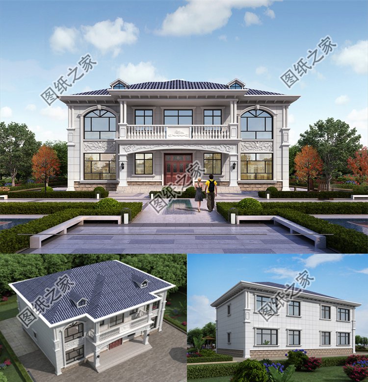 對稱型歐式別墅設計圖效果圖