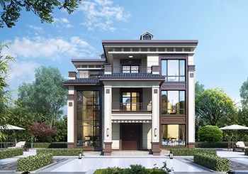 新中式三層歐式別墅設計圖，盡顯貴族風范，占地135平