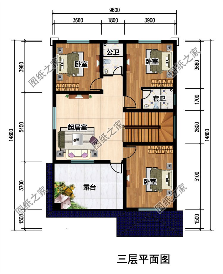 農村三層經濟別墅三層
