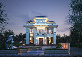 12x13米豪華三層農村別墅設計圖，宅基地上的貴族人生