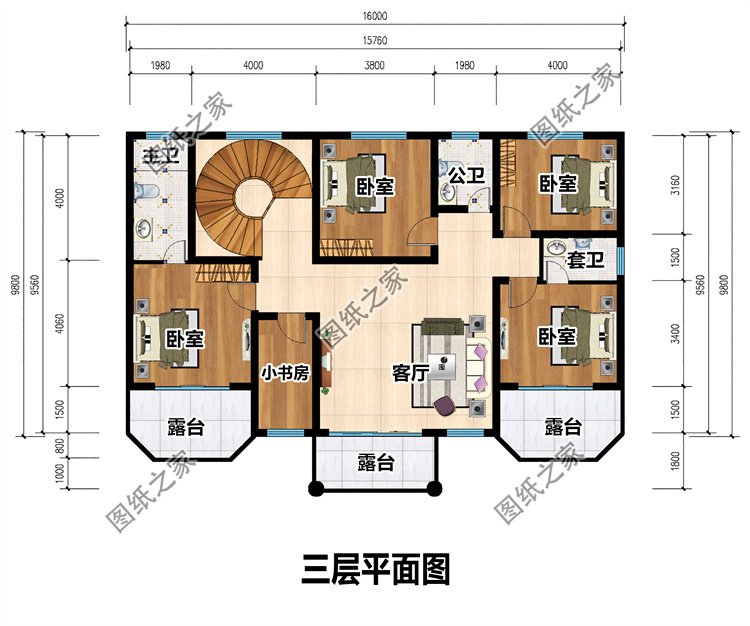 三層法式別墅設(shè)計(jì)圖三層
