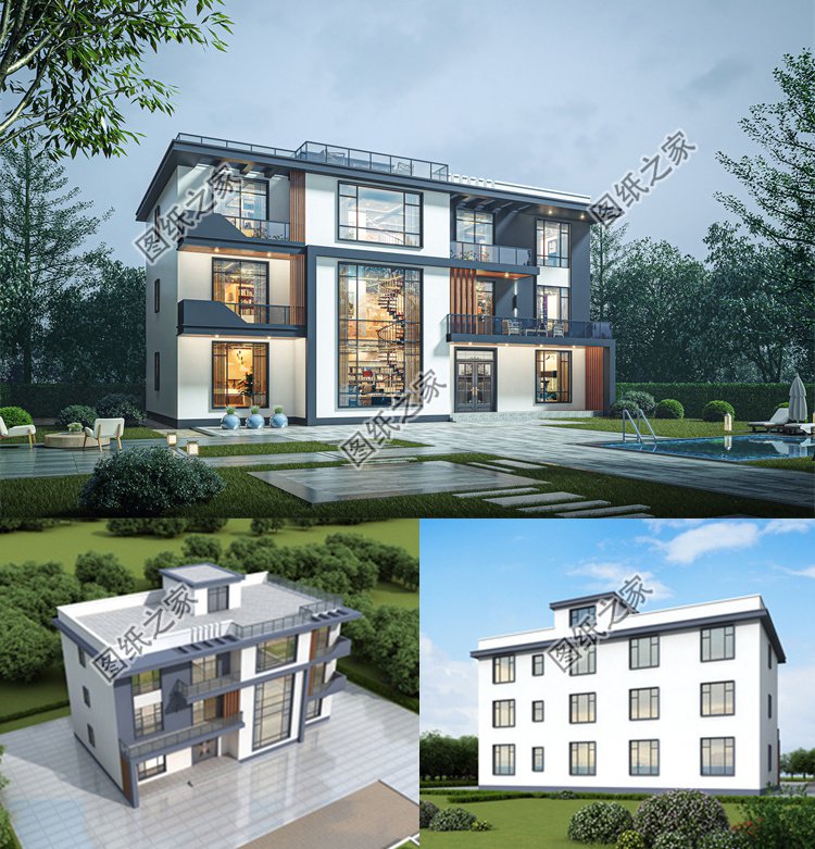 三層平頂現代風格效果圖