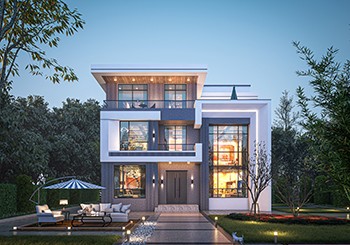 復式挑空現代簡約風三層別墅設計圖,簡單時尚最受年輕人最愛