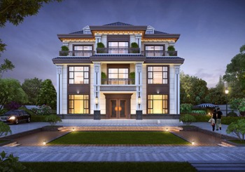 歐式三層農(nóng)村別墅設(shè)計(jì)圖，占地130平方米自建房，低調(diào)又奢華鄉(xiāng)村別墅