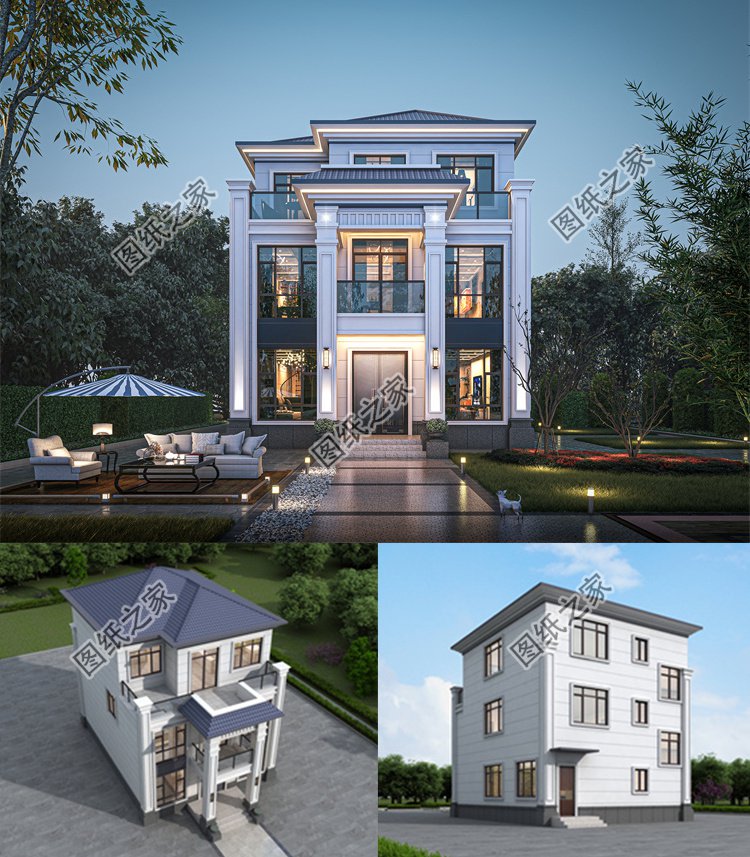 農(nóng)村自建的三層別墅設(shè)計圖效果圖