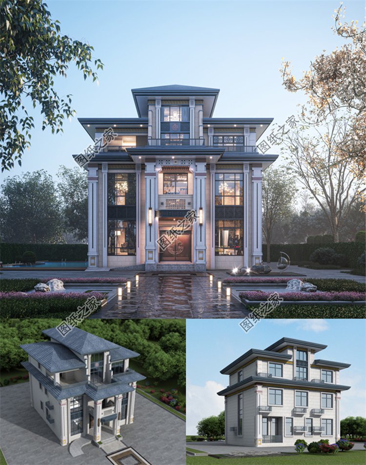 三層簡(jiǎn)約別墅效果圖