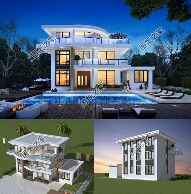 現(xiàn)代三層別墅設(shè)計(jì)圖效果圖