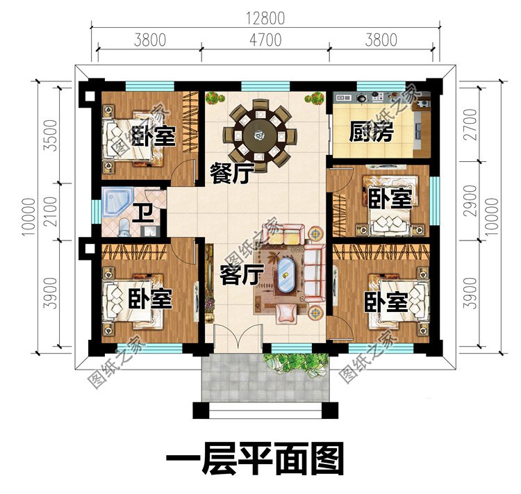 一層平房小院設(shè)計(jì)圖