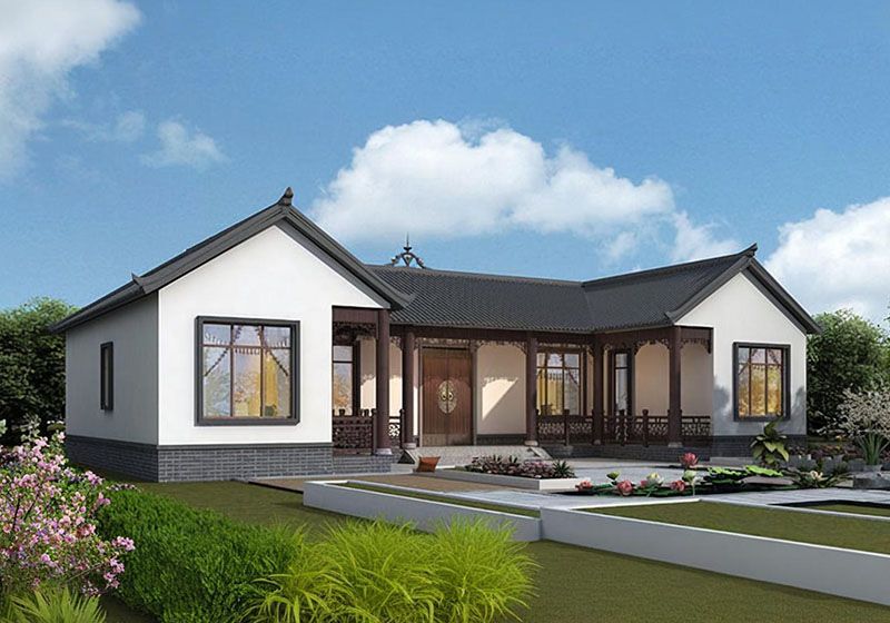 自建一層三合院別墅圖,雅致鄉(xiāng)村居造價經(jīng)濟,南北通透更宜居!