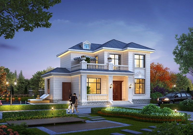 農(nóng)村建房二樓設(shè)計(jì)圖，占地百平帶配房設(shè)計(jì)，顏值高布局好