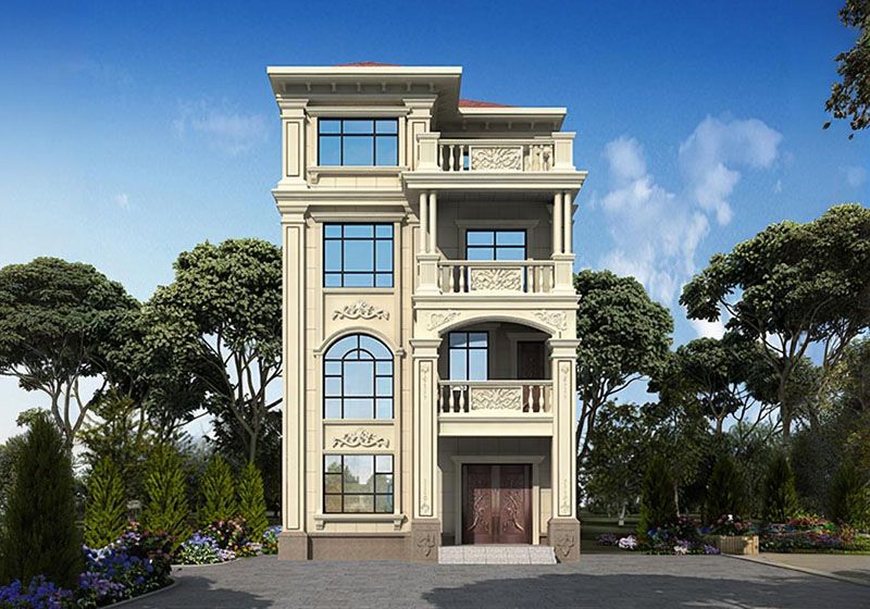 面寬8米兩開(kāi)間四層歐式風(fēng)別墅，布局實(shí)用，小占地大精彩！