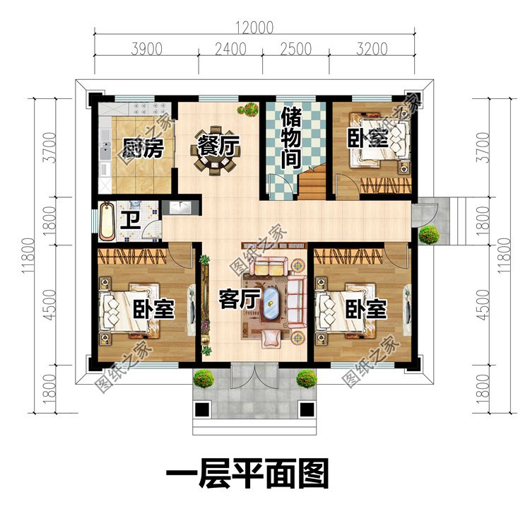 兩層三間農村自建房圖2