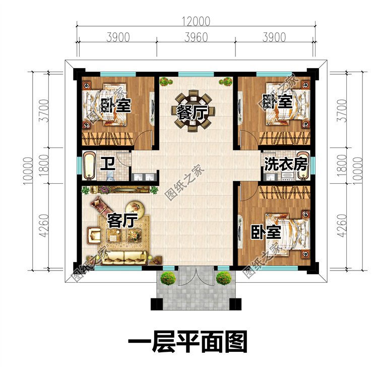 120平米一層別墅2