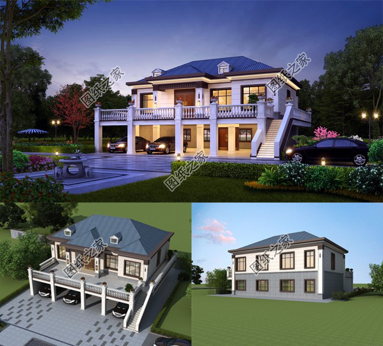 一層帶架空層的農村別墅1