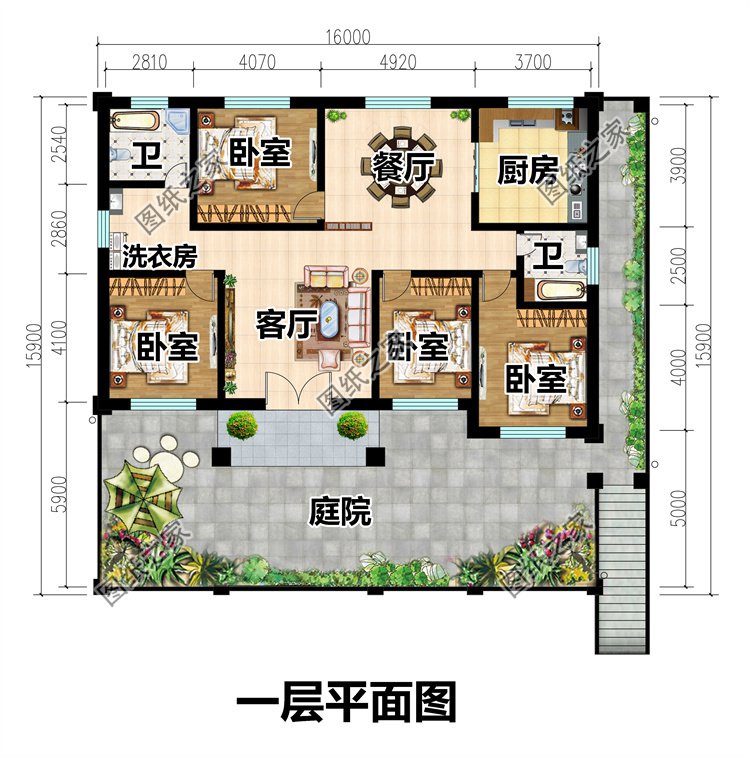 一層帶架空層的農村別墅3