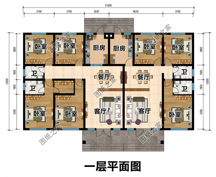 自建一層雙拼別墅2