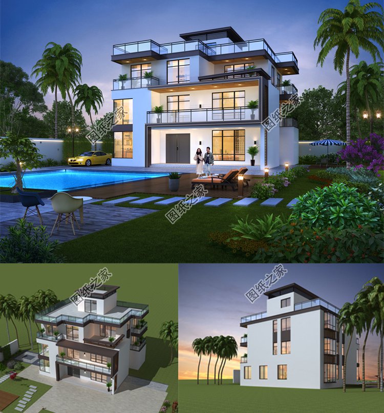 現代風三層別墅設計圖1