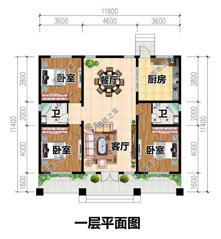 農村一層平房設計圖2