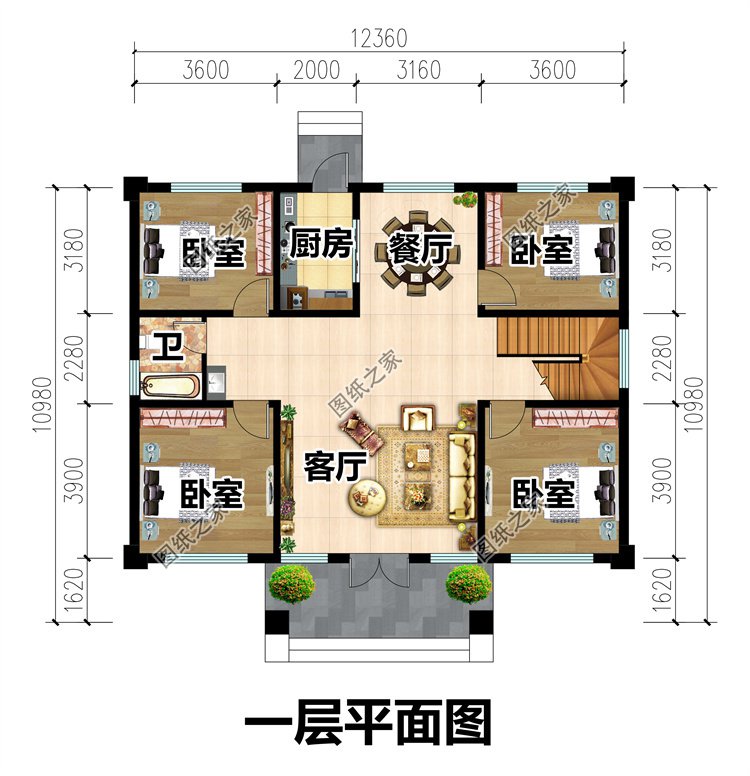 一層農村自建房設計圖2