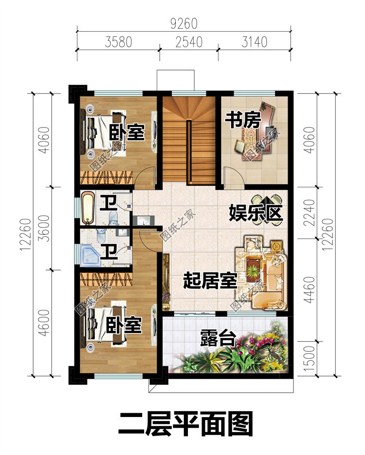 兩間二層農村自建房3