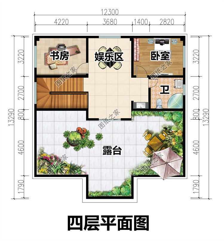 農(nóng)村三間四層別墅設(shè)計(jì)6