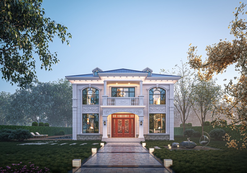 12.5乘12米大氣優雅二層自建房設計圖，精美舒適布局實用