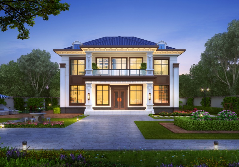 14米乘10米農(nóng)村二層別墅新款，外觀對(duì)稱(chēng)設(shè)計(jì)，經(jīng)久耐看！