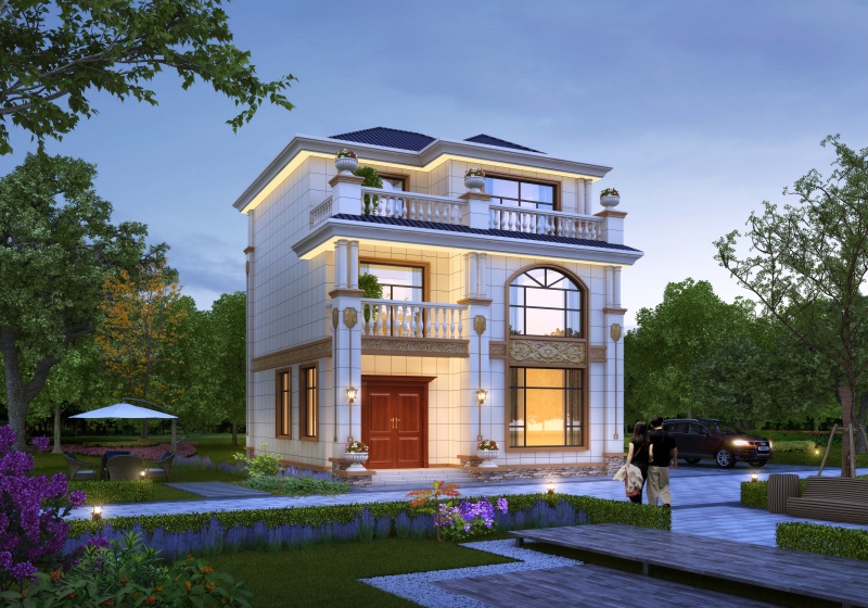 95平經濟適用三層農村小別墅設計圖，二開間推薦爆款戶型