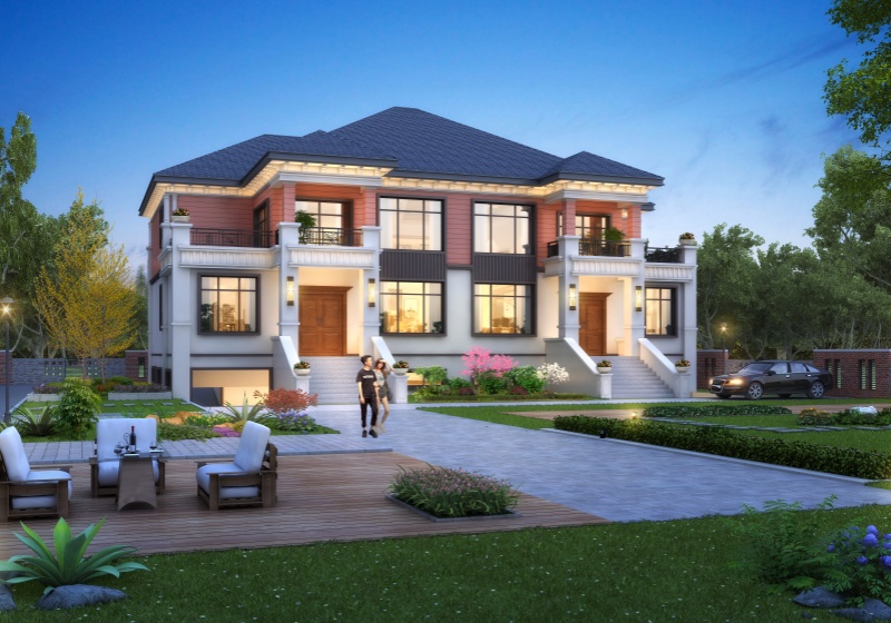 帶地下室二層雙拼別墅設(shè)計(jì)圖,兄弟和睦又省錢,全家人都滿意!