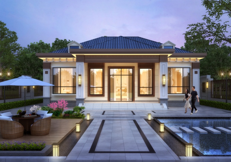 精致簡歐一層別墅設計圖，經典大氣百看不厭