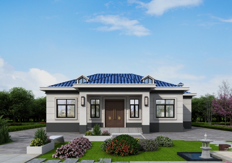 帶柴火房農村一層自建房設計圖，戶型布局接地氣