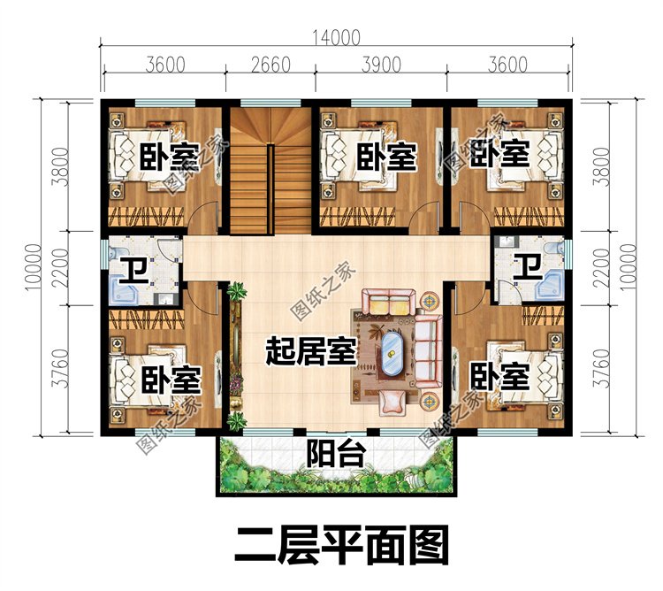 簡約二層別墅設計圖3