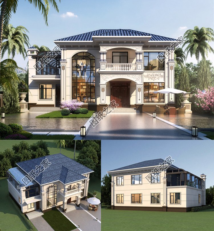 帶陽(yáng)光房二層小別墅1