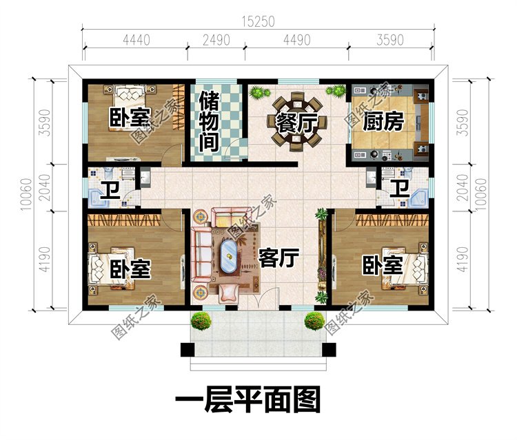 一層農村自建房設計圖2