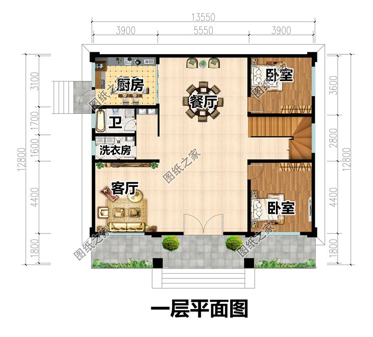 二層農(nóng)村小別墅自建房設(shè)計圖1