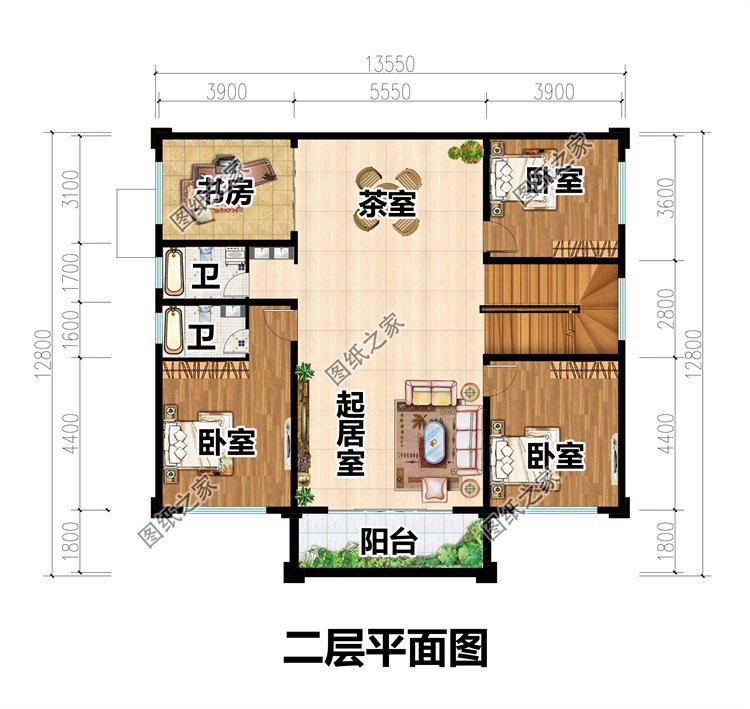 二層農(nóng)村小別墅自建房設(shè)計圖2