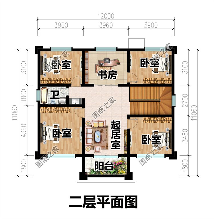 二層農村自建房設計圖3