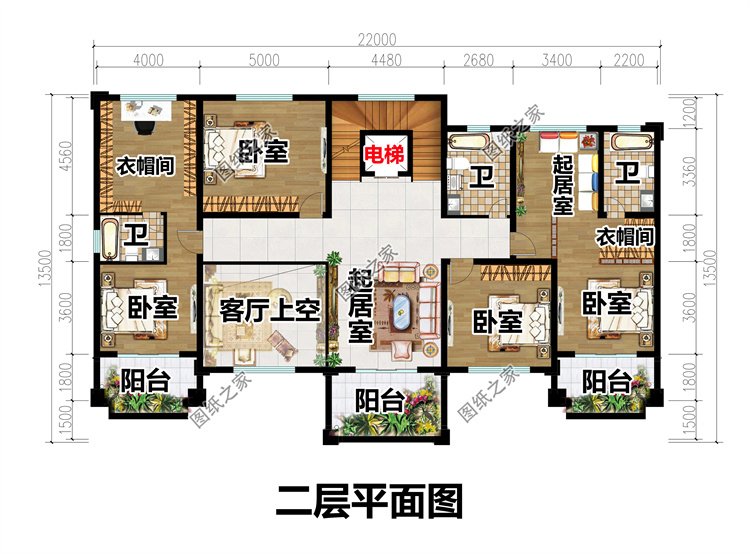五開間農村別墅設計圖3