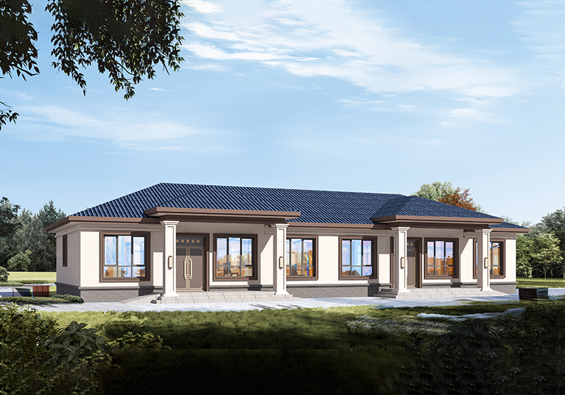 一層雙拼別墅獨立入戶+共用墻，兄弟合建，施工隊直呼太省料