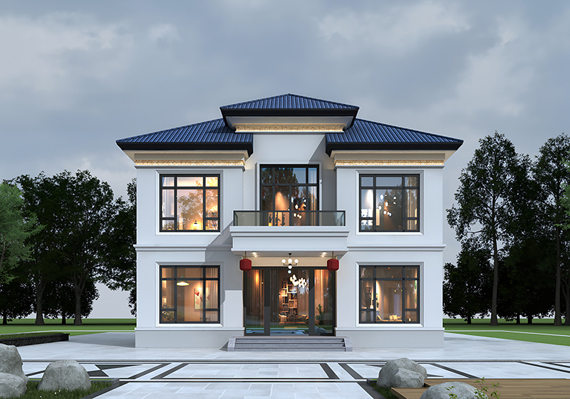 二層新中式自建房設(shè)計圖，官帽房設(shè)計，升官發(fā)財添貴氣