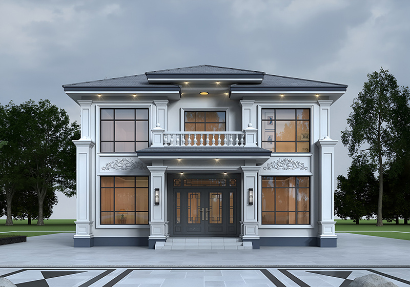 二層官帽房別墅設(shè)計(jì)圖，寓意人才輩出步步高升，建好全村羨慕！