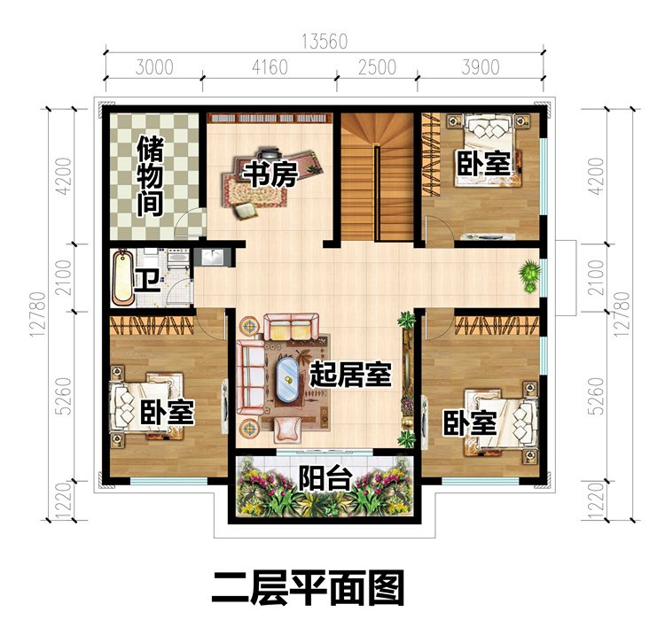 網(wǎng)紅款二層對稱小別墅設(shè)計圖3