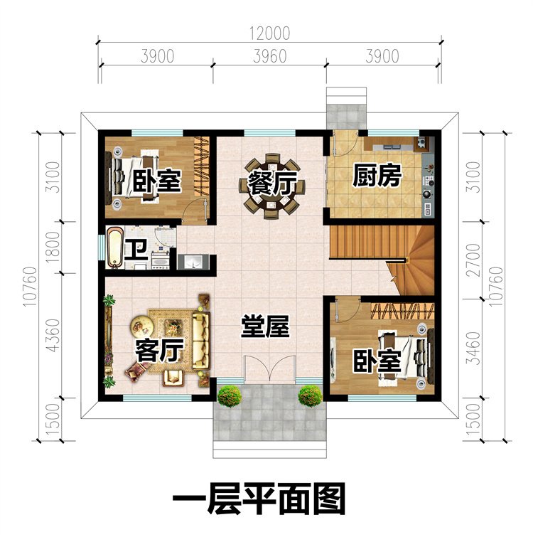 二層新中式自建房設計圖2