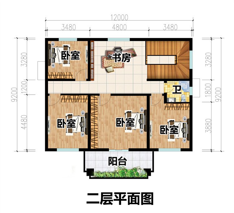 爆火二層自建小別墅設計方案3