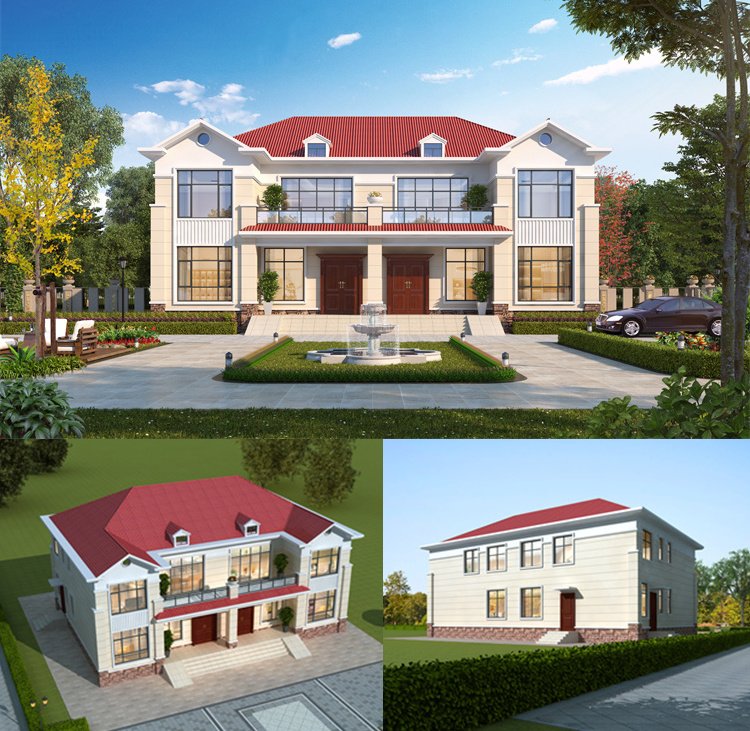 二層新款雙拼別墅設計圖1