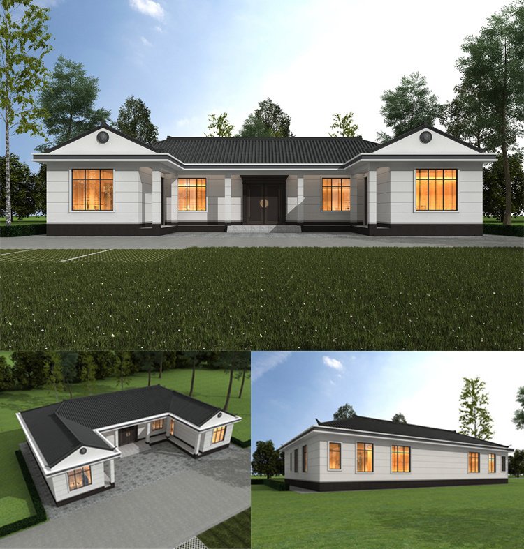 一層中式雙拼別墅設計圖1