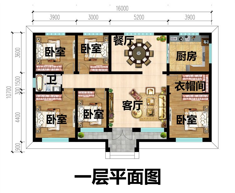 農村一層簡單小瓦房設計圖2