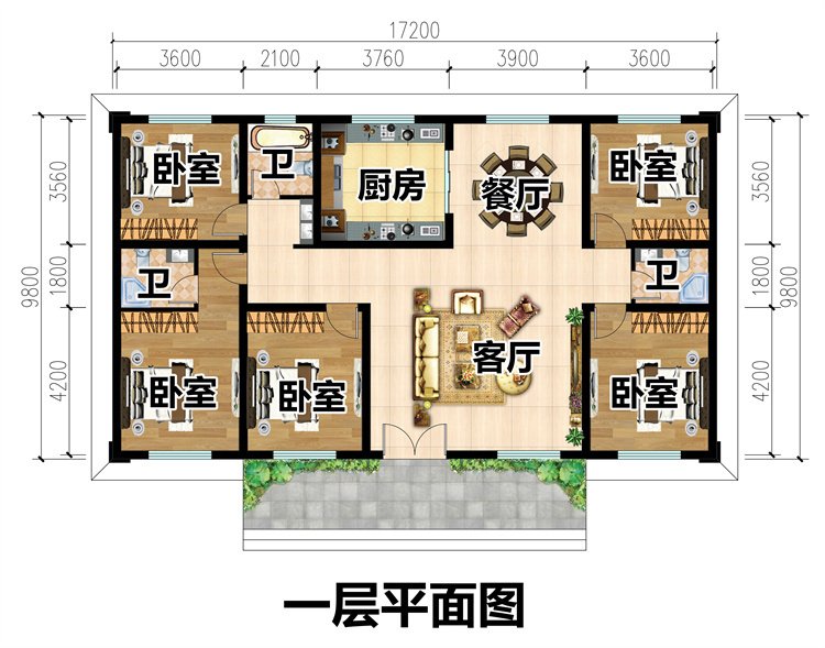 實用舒適一層自建房設計圖2
